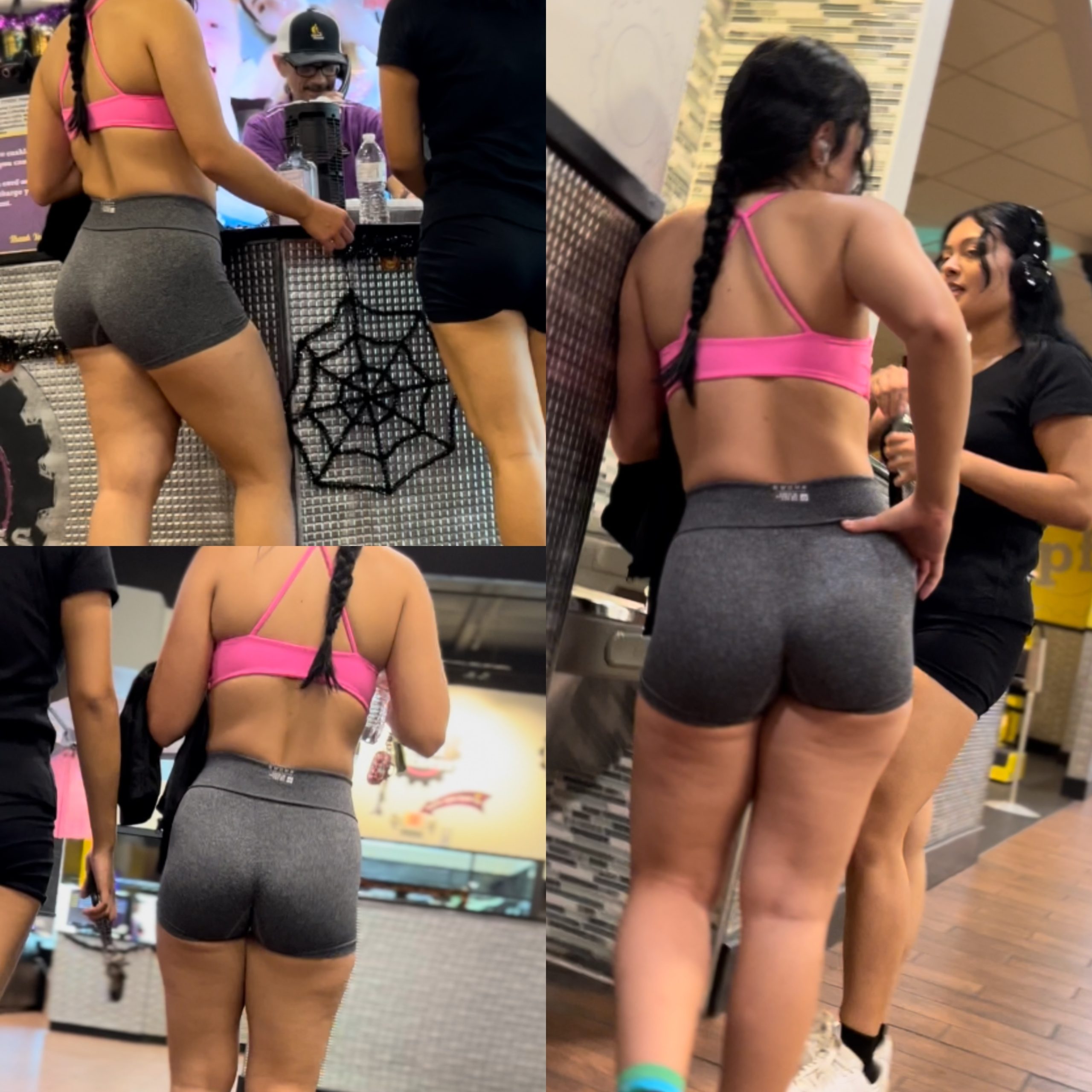 Nut busting gym bunny in TIGHT spandex shorts Candid Best Premium