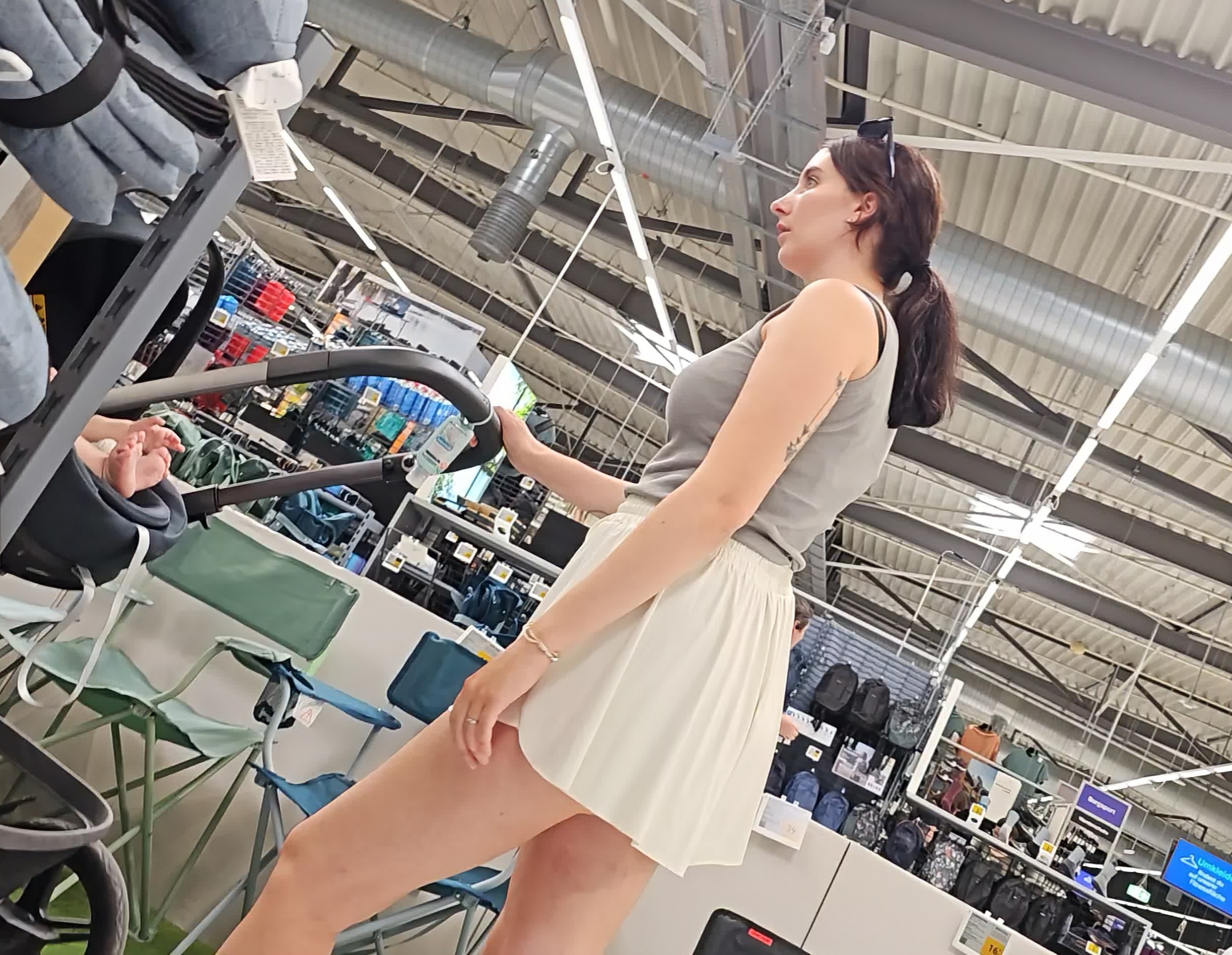 Milf in wide shorts. Candid Best Premium